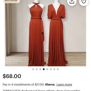 TERRACOTTA Bridesmaid Dress infinity dress Convertible Dress, Wrap dress